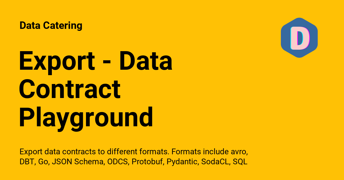 Export - Data Contract Playground